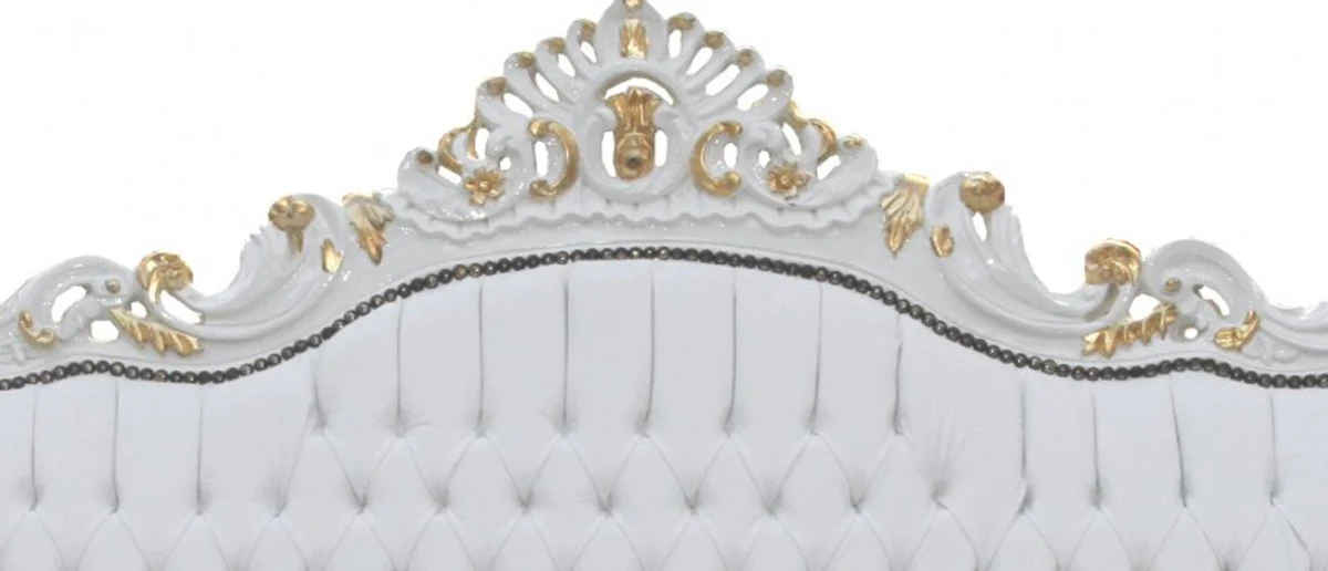 Casa Padrino Baroque 3-seater sofa Master White / Gold Mod2 - Antique Furniture - Limited Edition