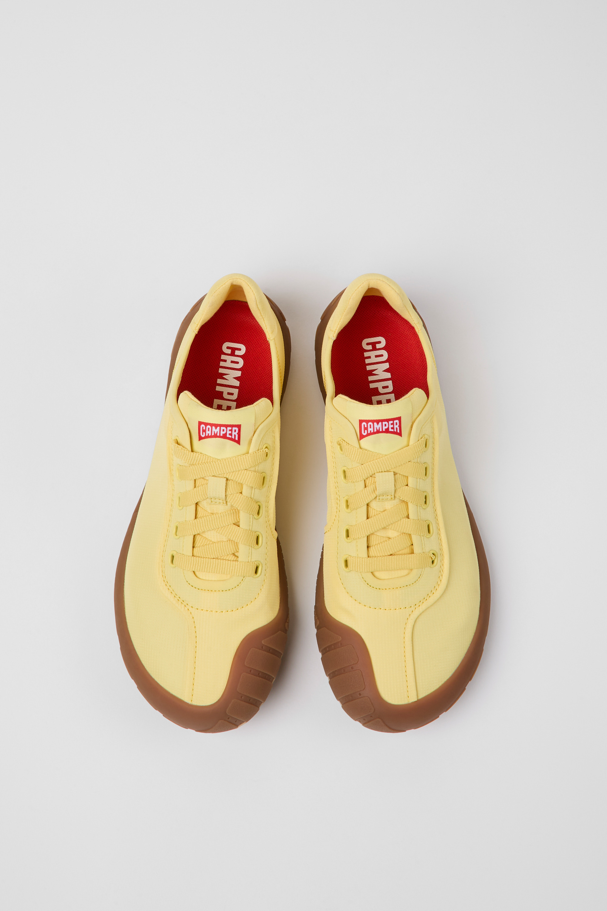 Path - Yellow textile sneakers for women
