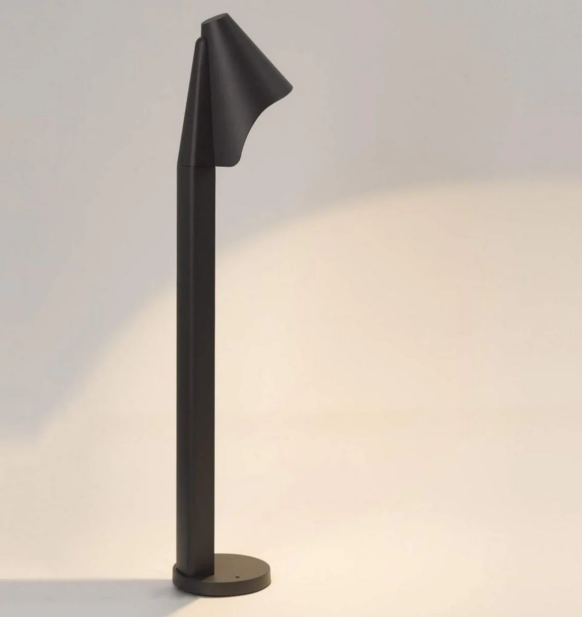 Casa Padrino lámpara de jardín LED de lujo negro Ø 14 x H. 70 cm - Jardín Moderno Terraza Trayectoria Lámpara de Entrada al Aire Libre