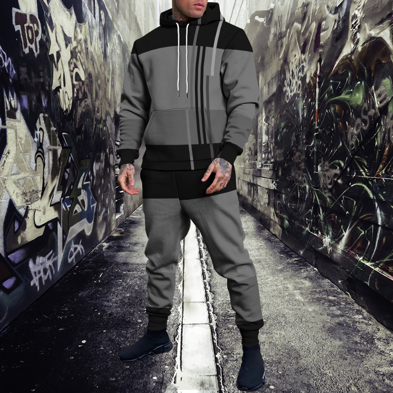 Men's Personalized Printed Hoodie Set 032