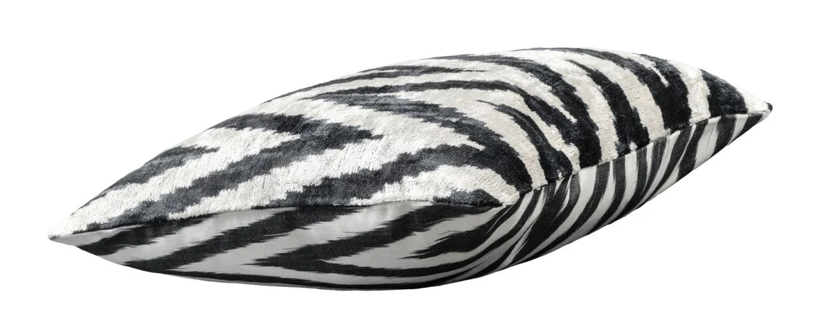 Casa Padrino coj¨ªn de lujo negro / blanco 40 x 40 cm - Accesorios de Decoraci¨®n de la Sala de Estar