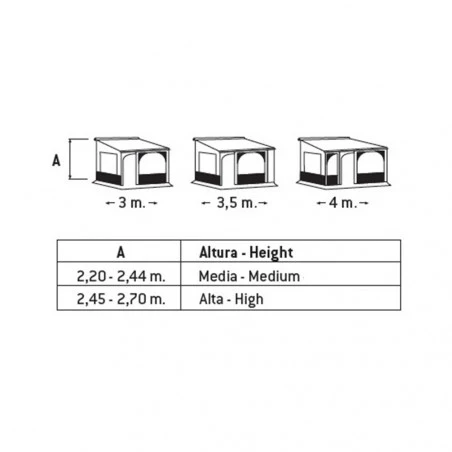 Cerramiento Leinwand EXPLORER CLASSIC CLIP&GO para toldo Fiamma y Thule