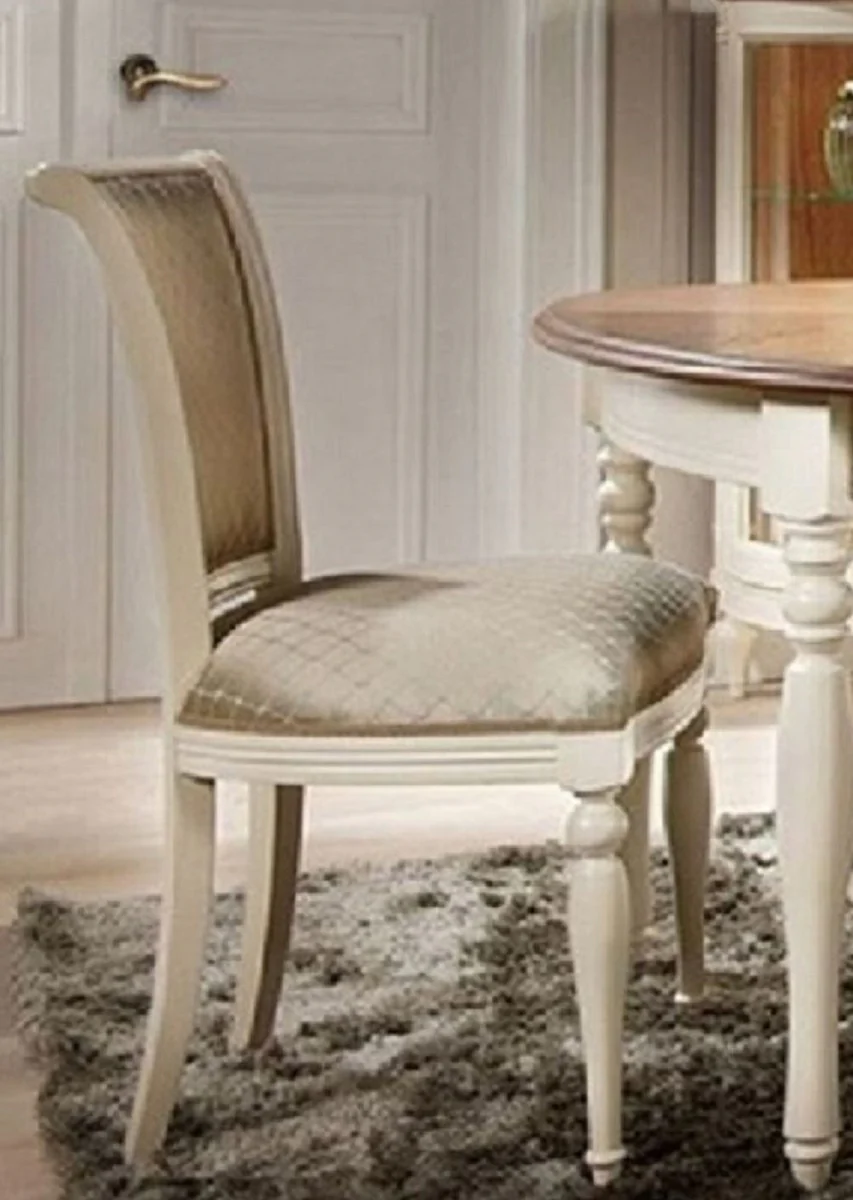 Casa Padrino silla de comedor Art Nouveau oro / crema - Muebles de comedor