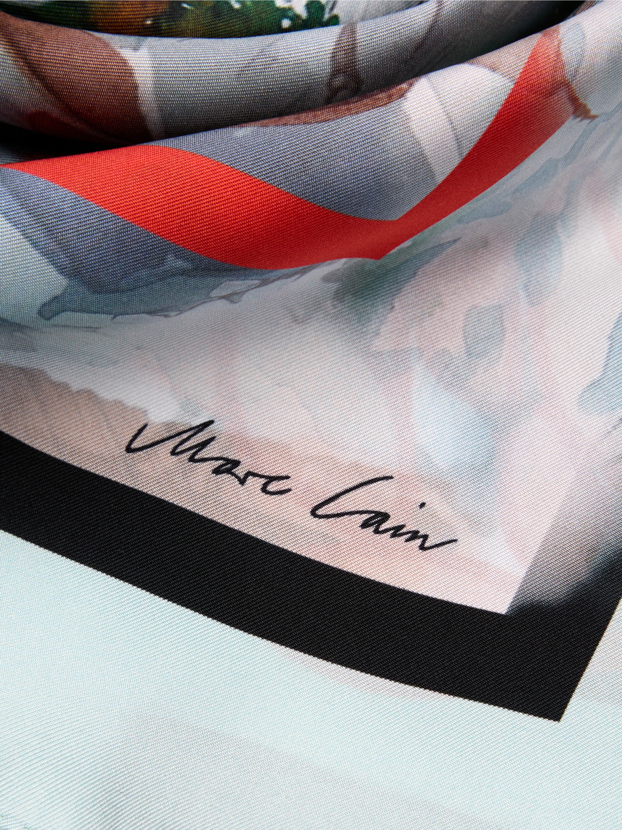 Marc-Cain Silk scarf with picture postcard motif