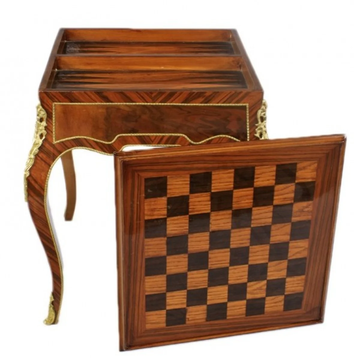 Casa Padrino Art Deco Game table chess / backgammon table Mahagonibraun L 60 x W 60 x H 71 cm - furniture antique style baroque