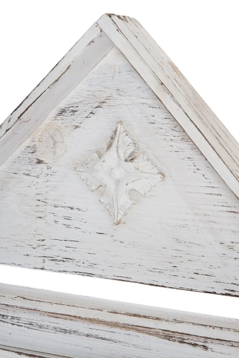 Casa Padrino armario de pared de estilo campestre shabby chic blanco antiguo 60 x 21 x H. 38 cm - Armario de Pared Hecha a Mano con Tablero de Tiza