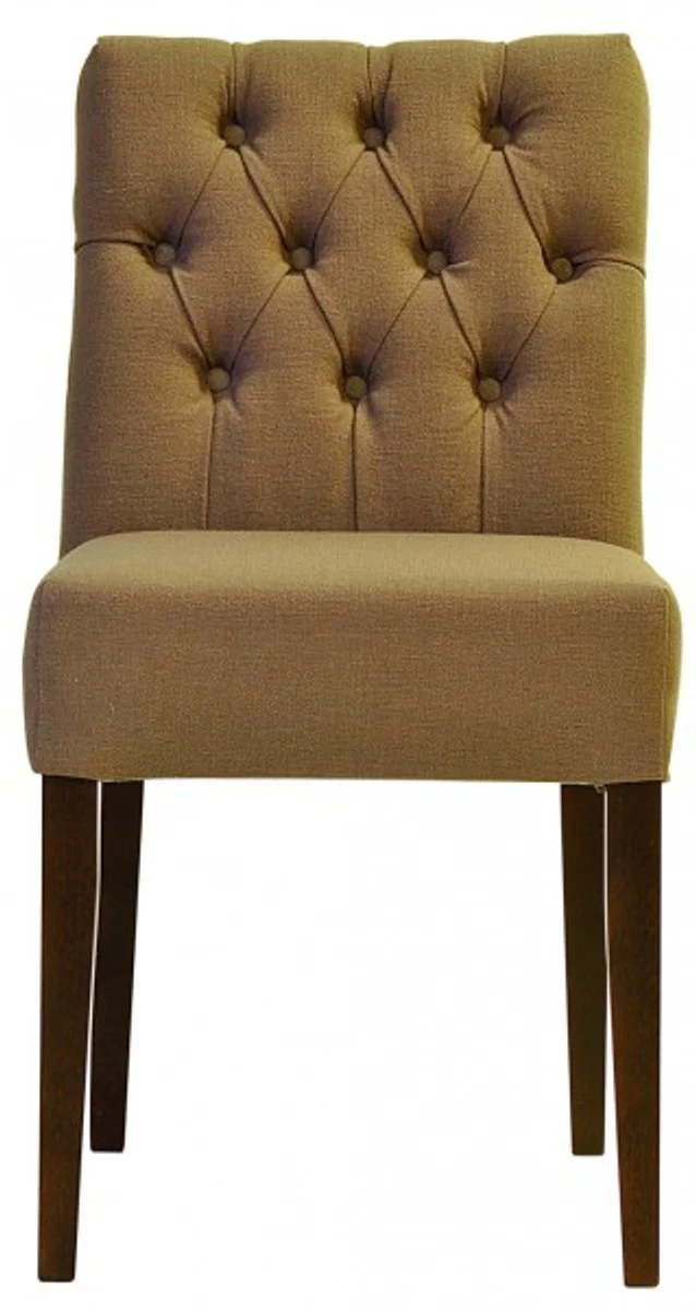 Casa Padrino Designer Dining Chair Model EF 283 Khaki / Brown - Hotel Facilities - Buchholz - Chesterfield Style