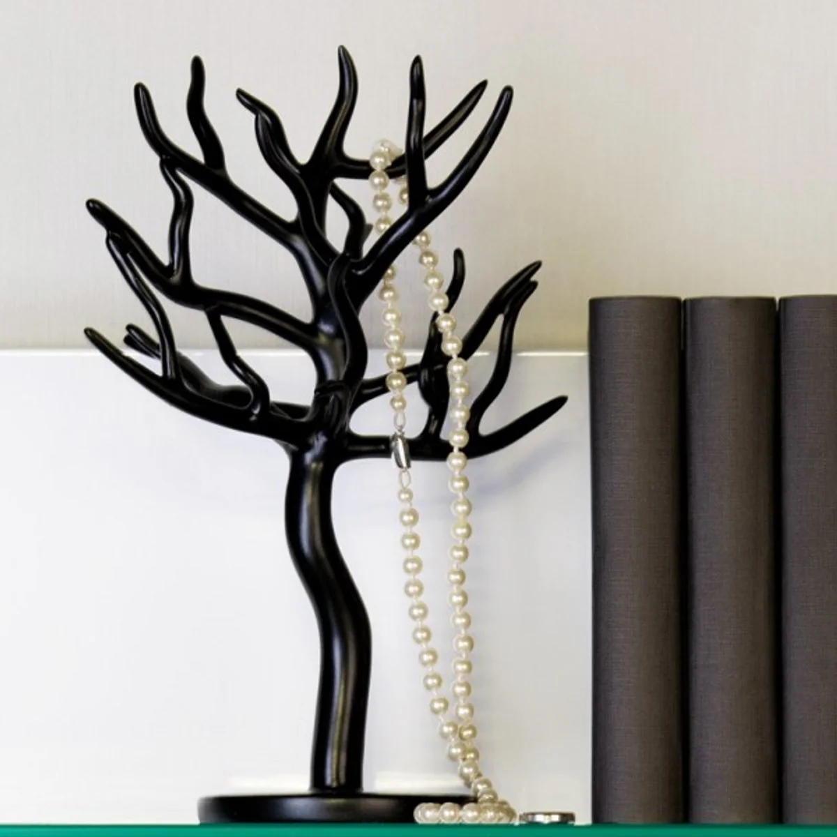 Jewelry holder tree black polyresin, 30cm height, width 23cm, depth 16cm - Jewelry Displays, Jewelry Tree