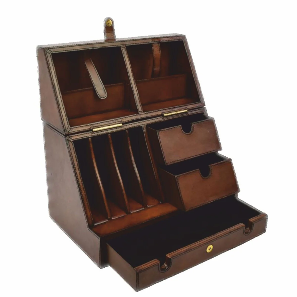 Casa Padrino caja organizadora de escritorio de lujo marr¨®n A. 43 cm - Accesorios de escritorio