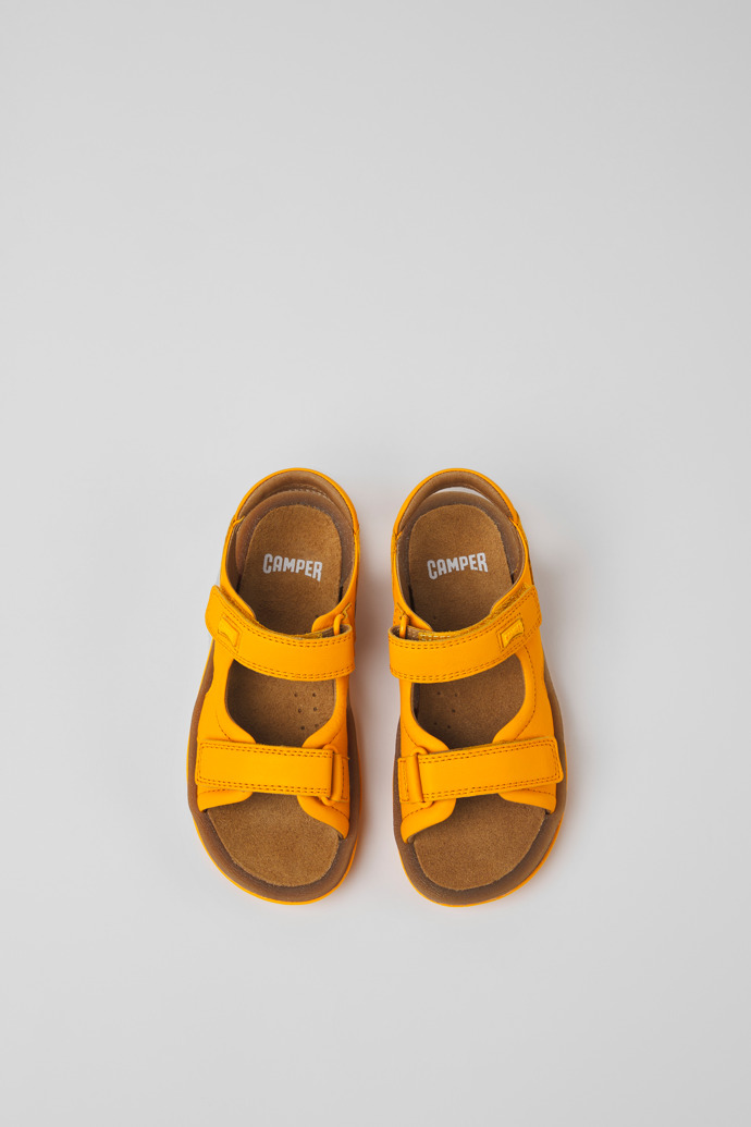 Bicho Orange leather sandals for boys