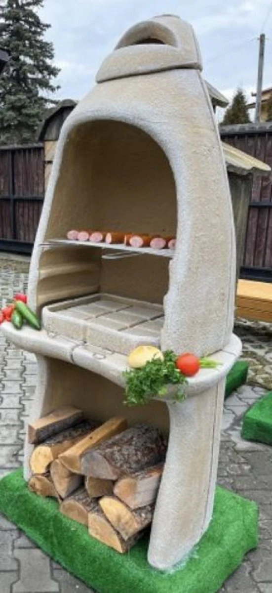 Casa Padrino barbacoa de jard¨ªn de hormig¨®n de lujo arena 156 x 61 x A. 223 cm