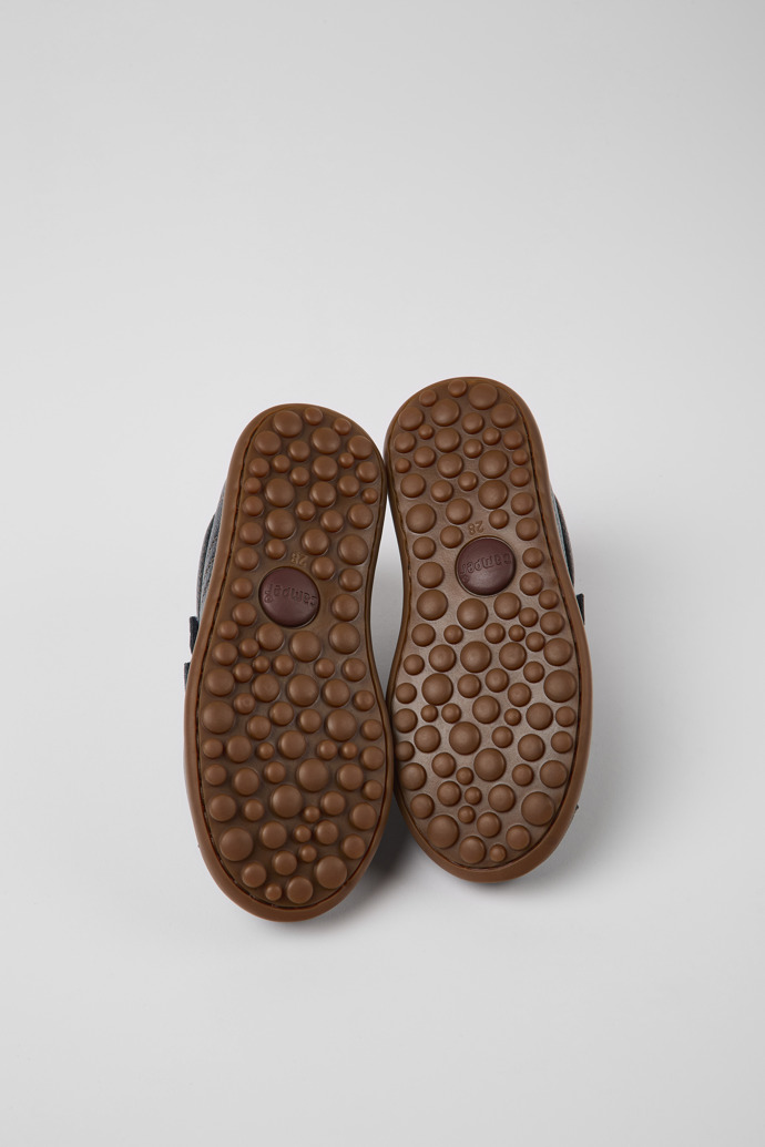 Pelotas Navy blue leather and textile shoes for kids