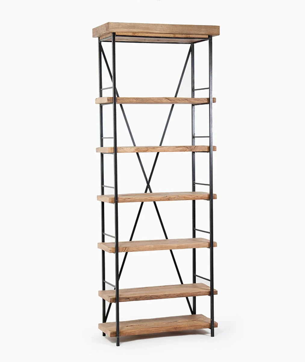 Casa Padrino librer¨ªa aspecto industrial 80 x 35 x H.210 cm vintage roble / metal - estanter¨ªa estanter¨ªa estanter¨ªa dise?o industrial