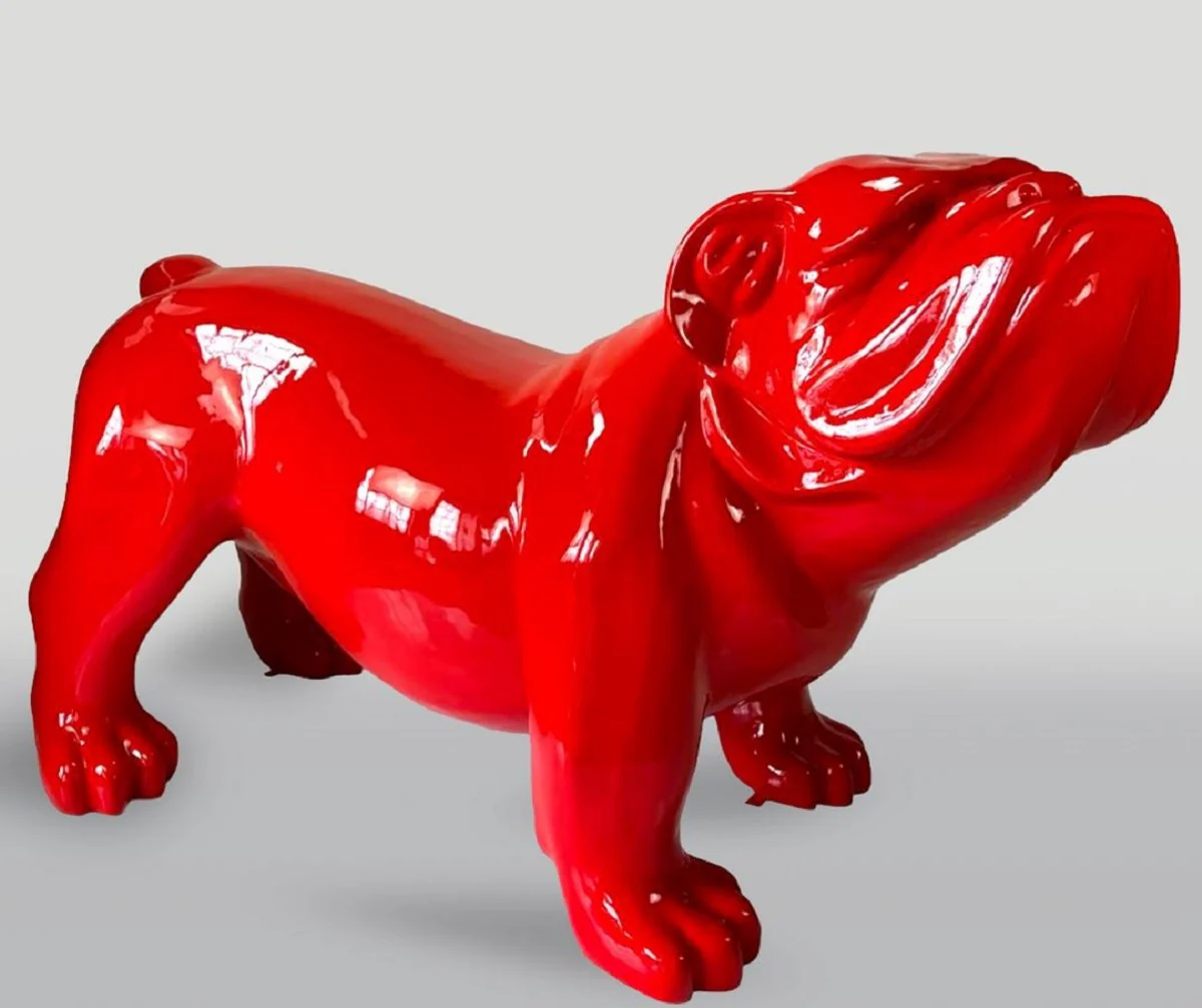 Casa Padrino escultura decorativa XXL perro bulldog rojo 226 cm - Enorme figura de jard¨ªn