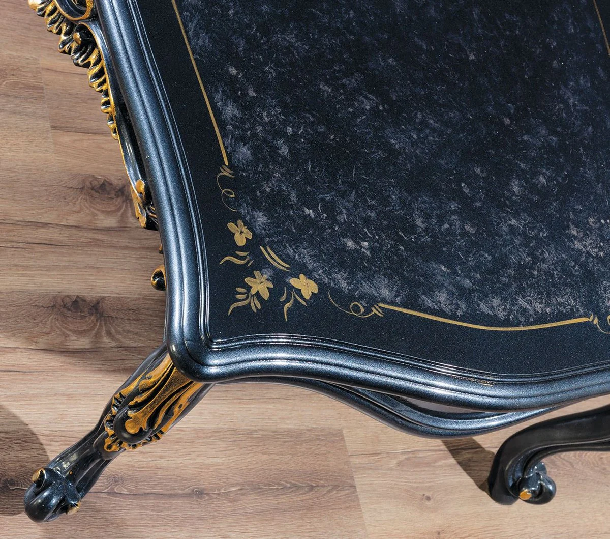 Casa Padrino mesa de centro barroco de lujo azul / oro - Mesa de sal¨®n de estilo barroco hecha a mano - Muebles de sal¨®n de estilo barroco - Muebles barrocos - Muebles de lujo en estilo barroco