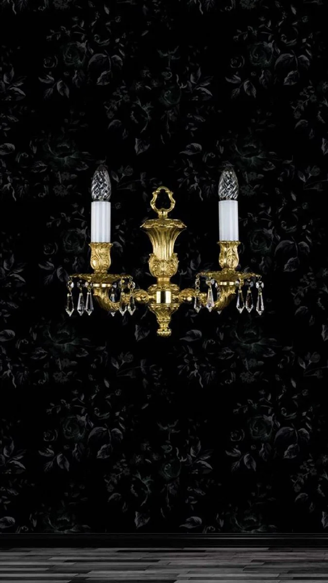 Casa Padrino l¨¢mpara de pared doble de cristal barroco de lujo oro 33 cm