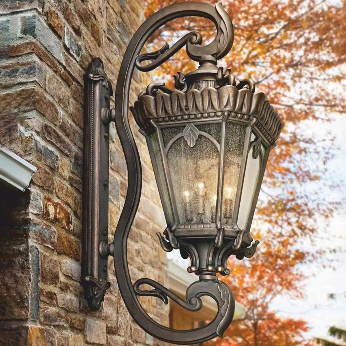 Casa Padrino l¨¢mpara de pared de exteriores barroco bronce antiguo A. 116,8 cm - Iluminaci¨®n exterior