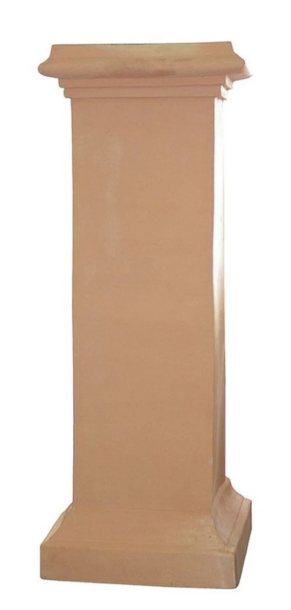 Casa Padrino pilar barroco terracota 38 x 38 x A. 65 cm - Columna decorativa de cerámica hecha a mano - Decoración de Jardín de Terraza Barroco