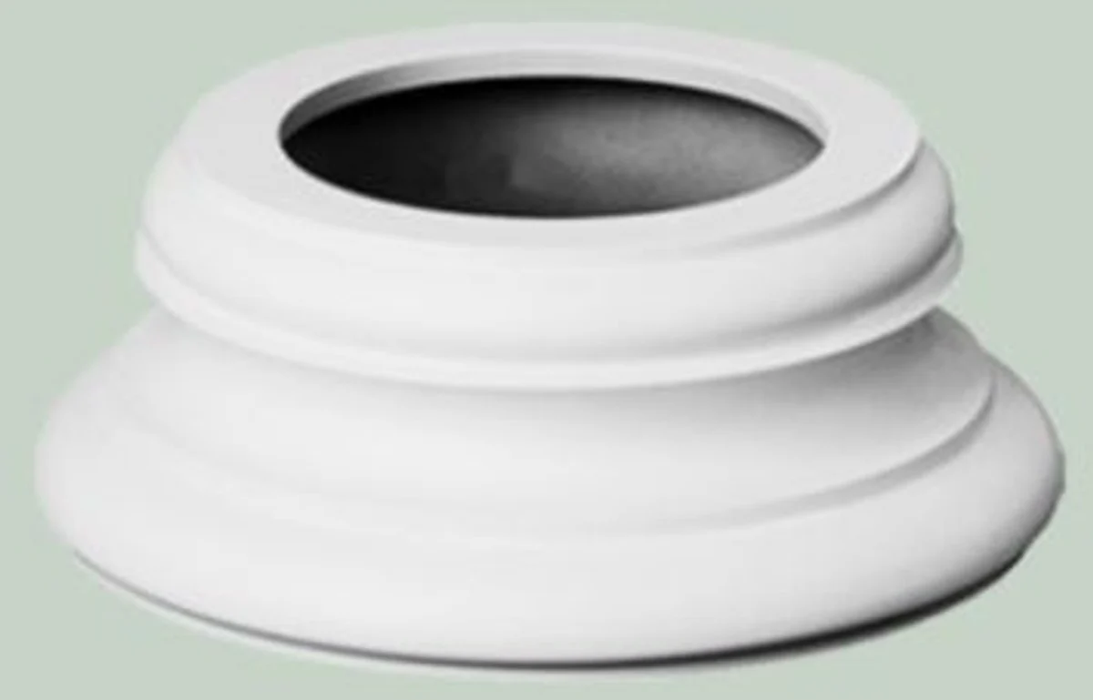 Casa Padrino elemento decorativo barroco pedestal pilar blanco Ø 32 x A. 12,5 cm - Base de Pedestal Decorativa Redonda en Estilo Barroco