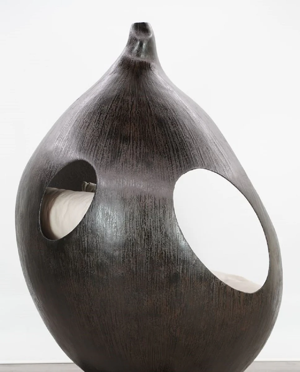 Casa Padrino sof¨¢ de jard¨ªn de 2 plazas de dise?o de lujo marr¨®n oscuro / crema 120 x 125 x A. 165 cm - Sof¨¢ de jard¨ªn resistente a la intemperie - Muebles de jard¨ªn de lujo - Muebles de piscina