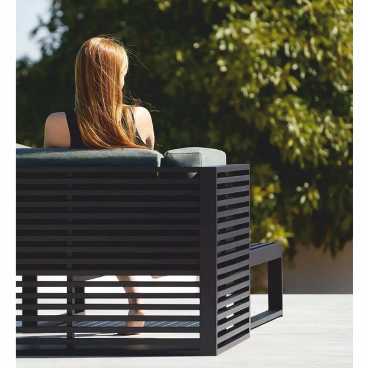 Casa Padrino sill¨®n de jard¨ªn de lujo verde / negro 100 cm - Muebles para hoteles y jardines