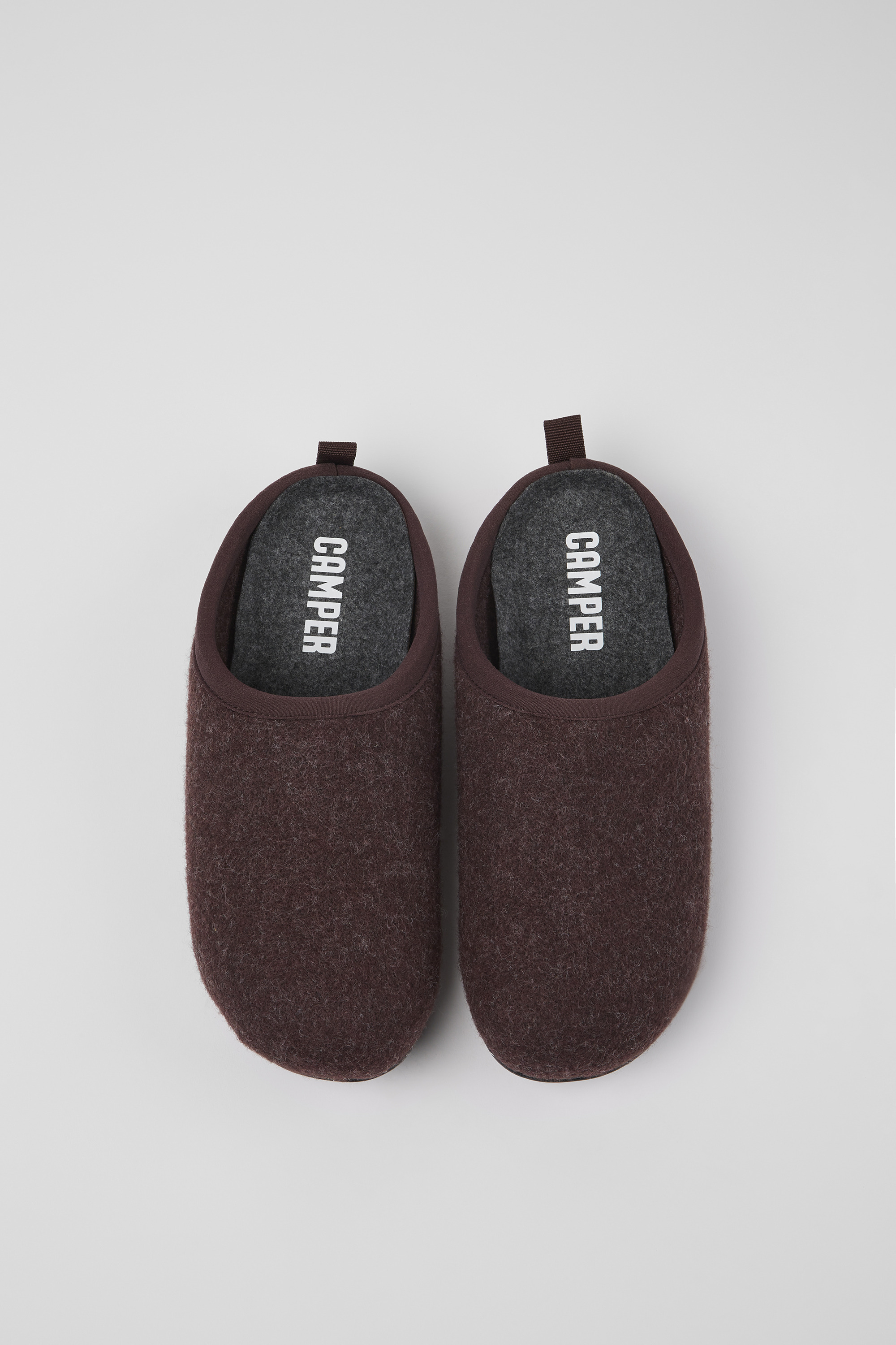 Wabi - Burgundy wool slippers for women