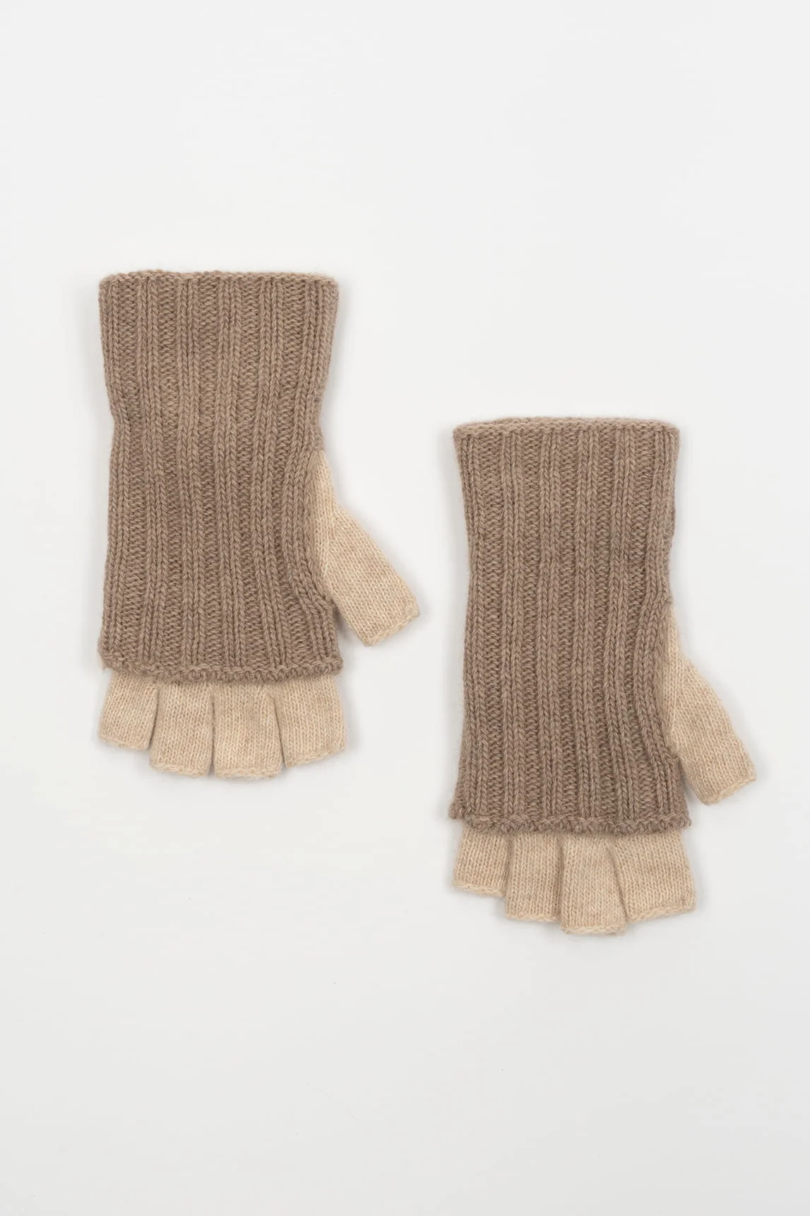 Rivera-spain Guantes mitón Lotte beige y topo