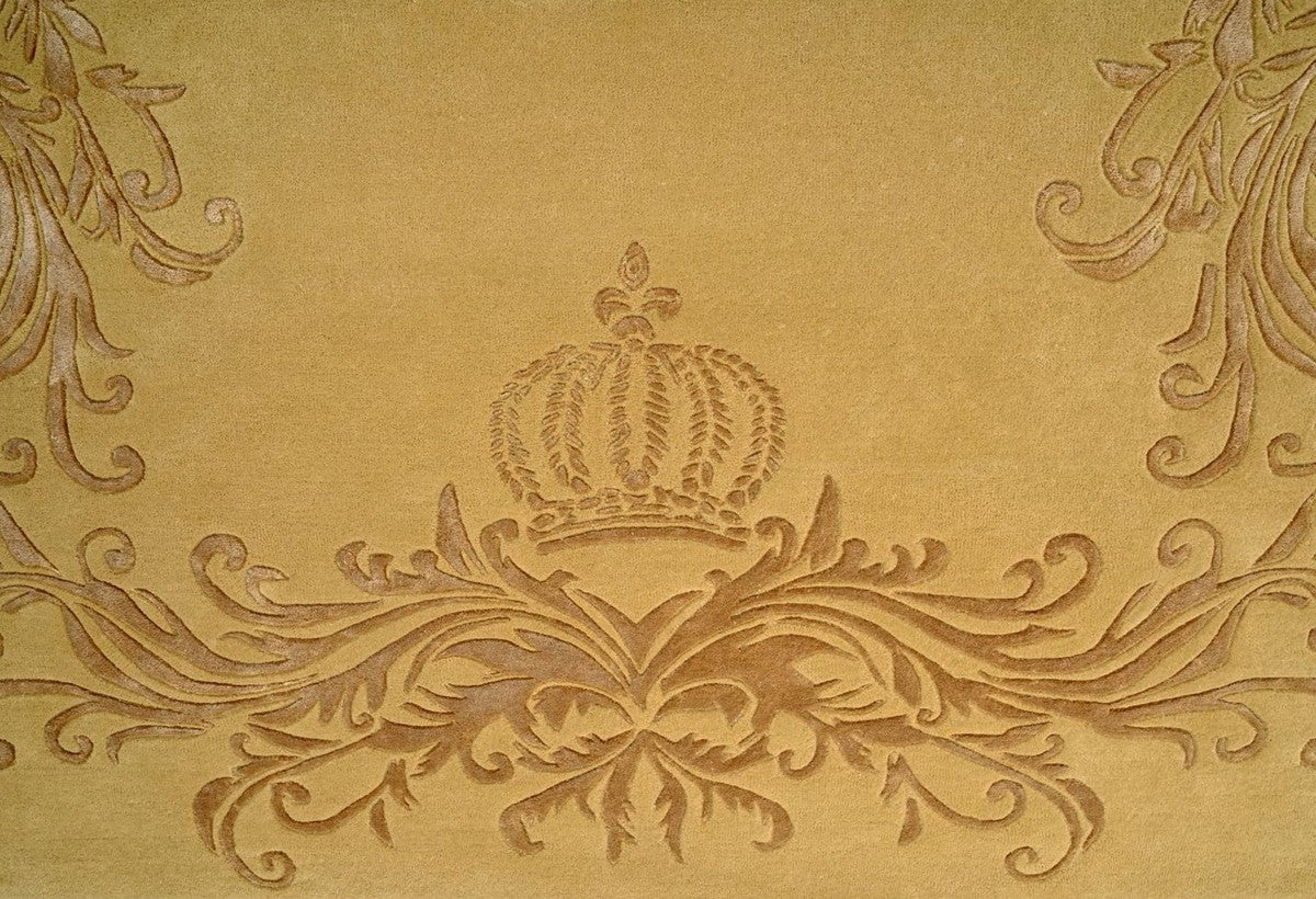 Pomp??s de Casa Padrino alfombra barroco de lujo corona de Harald Gl??ckler oro 200 x 300 cm