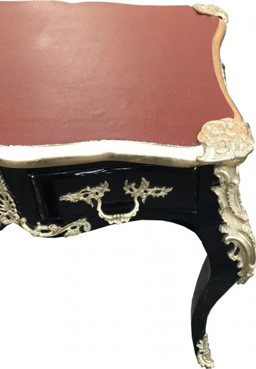 Casa Padrino luxury baroque desk black / gold / Bordeaux secretary luxury furniture