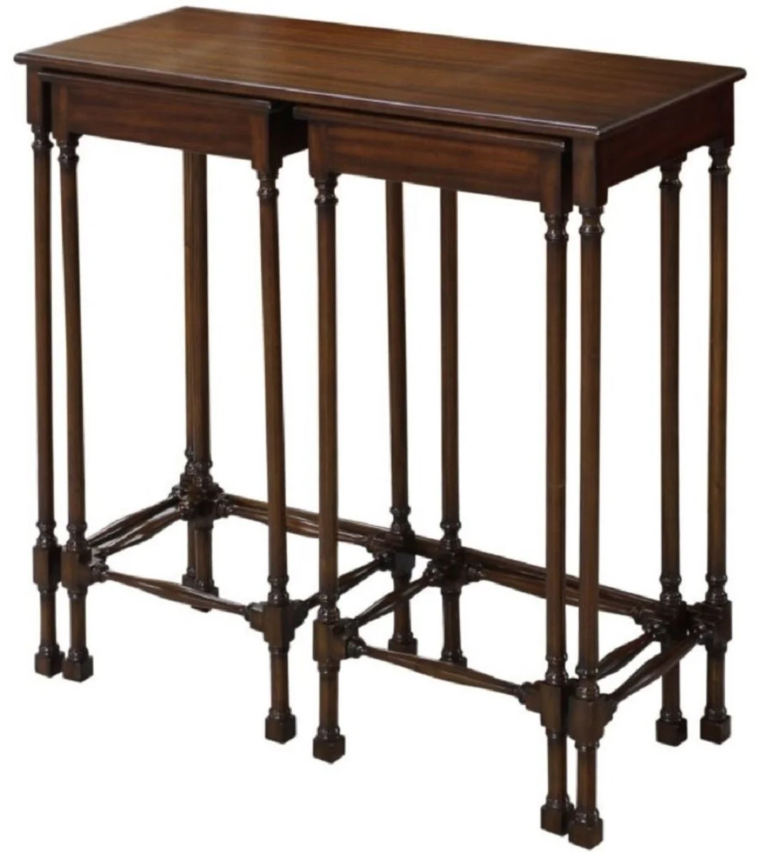 Casa Padrino conjunto de mesa auxiliar de caoba de lujo marrón oscuro 67 x 28 x H. 70 cm - Muebles de Lujo