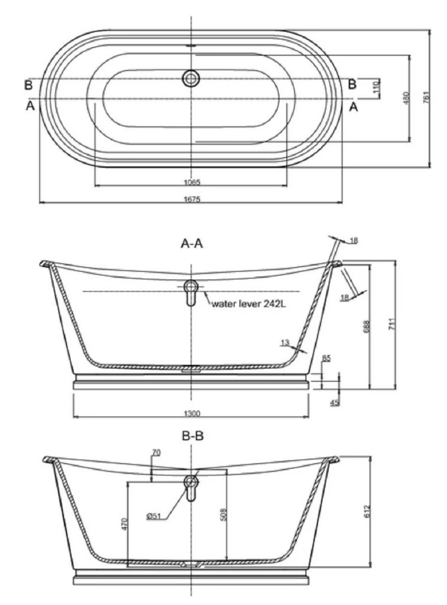 Casa Padrino bañera Art Nouveau de lujo oro / blanco 167,5 x 76,1 x A. 71,1 cm - Bañera retro independiente - Muebles de Baño Art Nouveau de Lujo