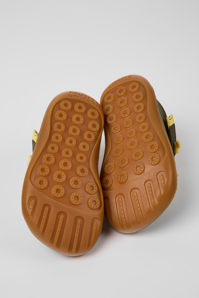 Peu Green leather shoes for children