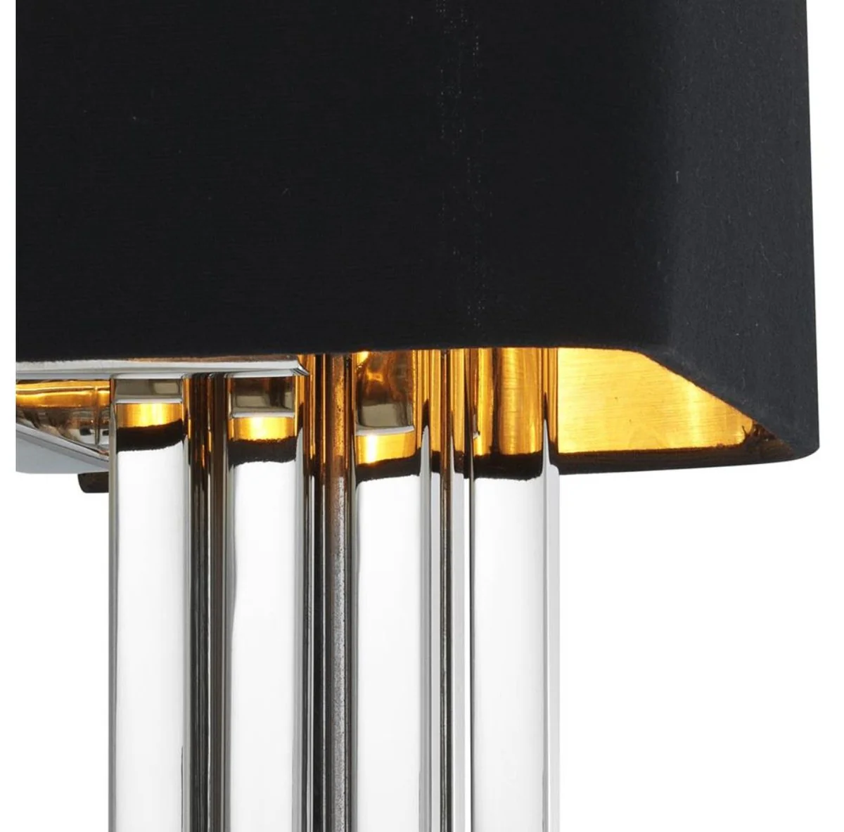 Casa Padrino Luxury Wall Lamp Silver / Black 31 x 16 x H. 59 cm - Luxury Collection