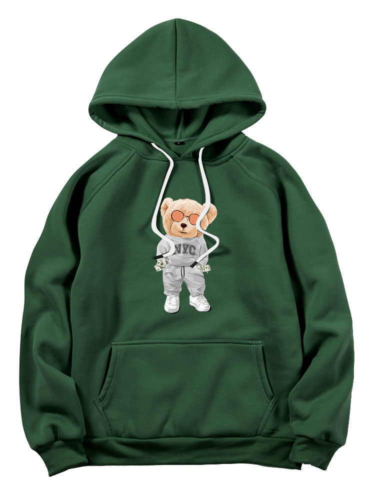Rich Bear Print Hoodie