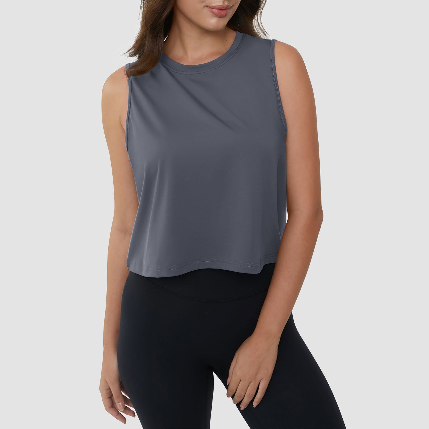 Crop Tops for Women Athletic Running Workout UPF 50+ Cropped Tank Tops