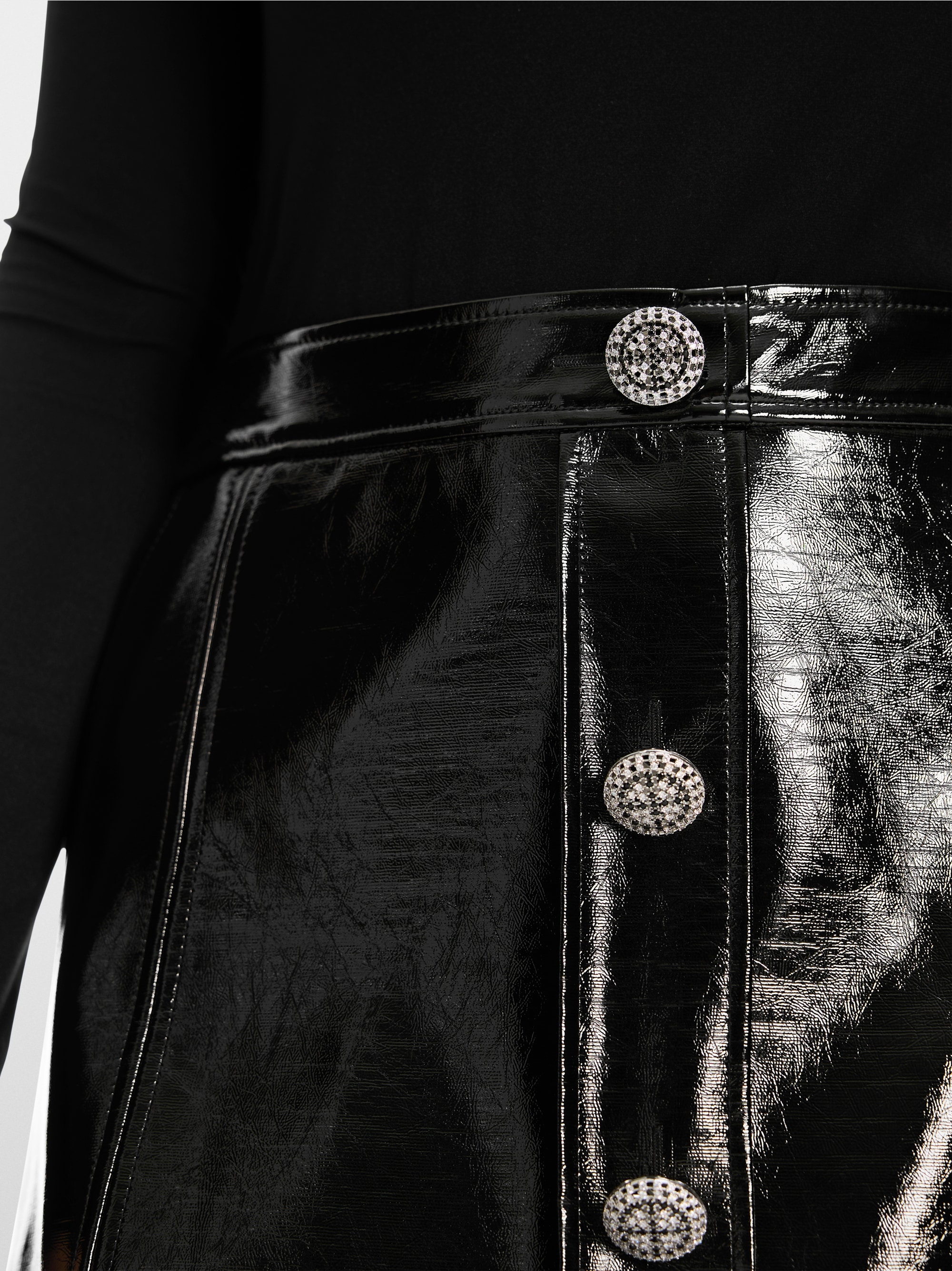 Marc-Cain Shiny mini skirt in fun leather look