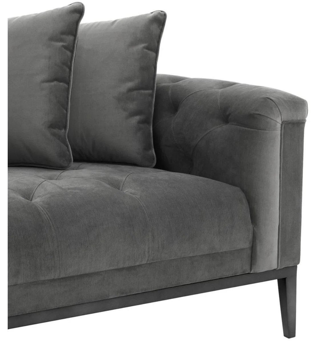 Sofá de lujo Casa Padrino oscuro lado gris derecha 220 x 96 x H. 66 cm - muebles del hotel