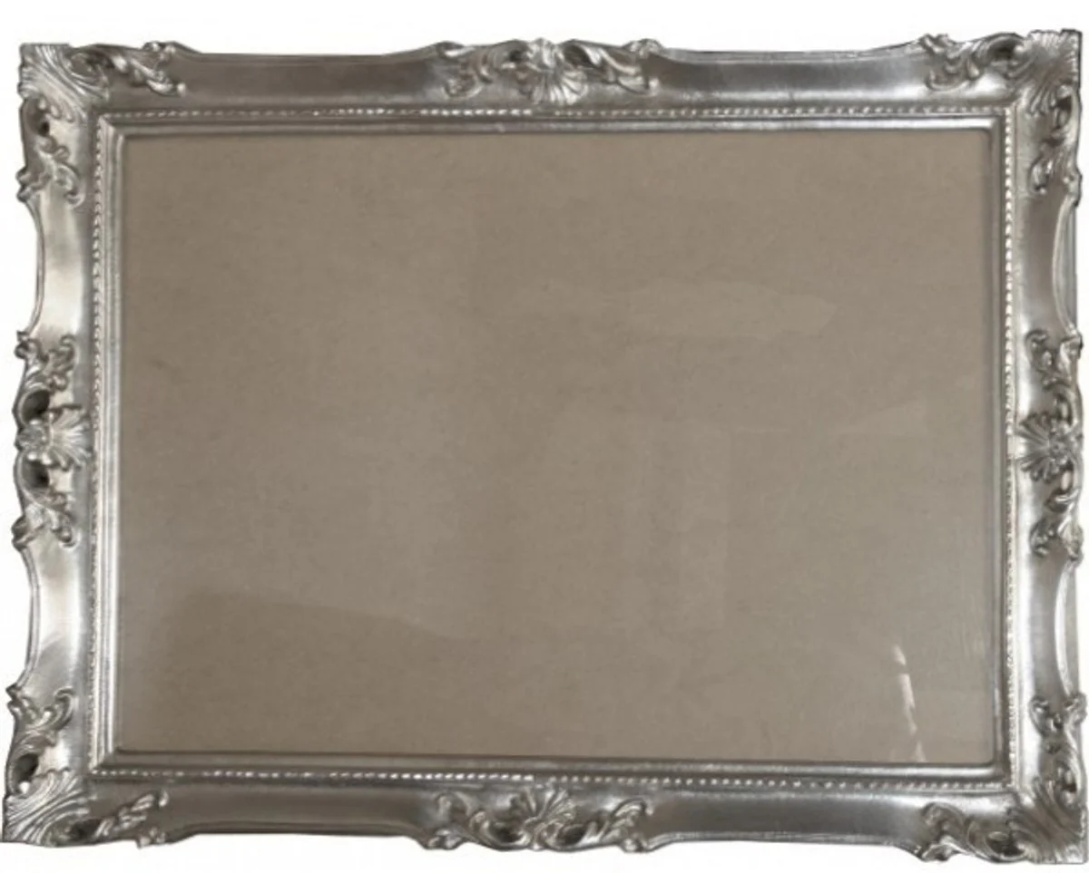 Casa Padrino Baroque wooden picture frame 144 x 84 cm silver - Big Photo Frame Art Nouveau Antique style - Made in Italy