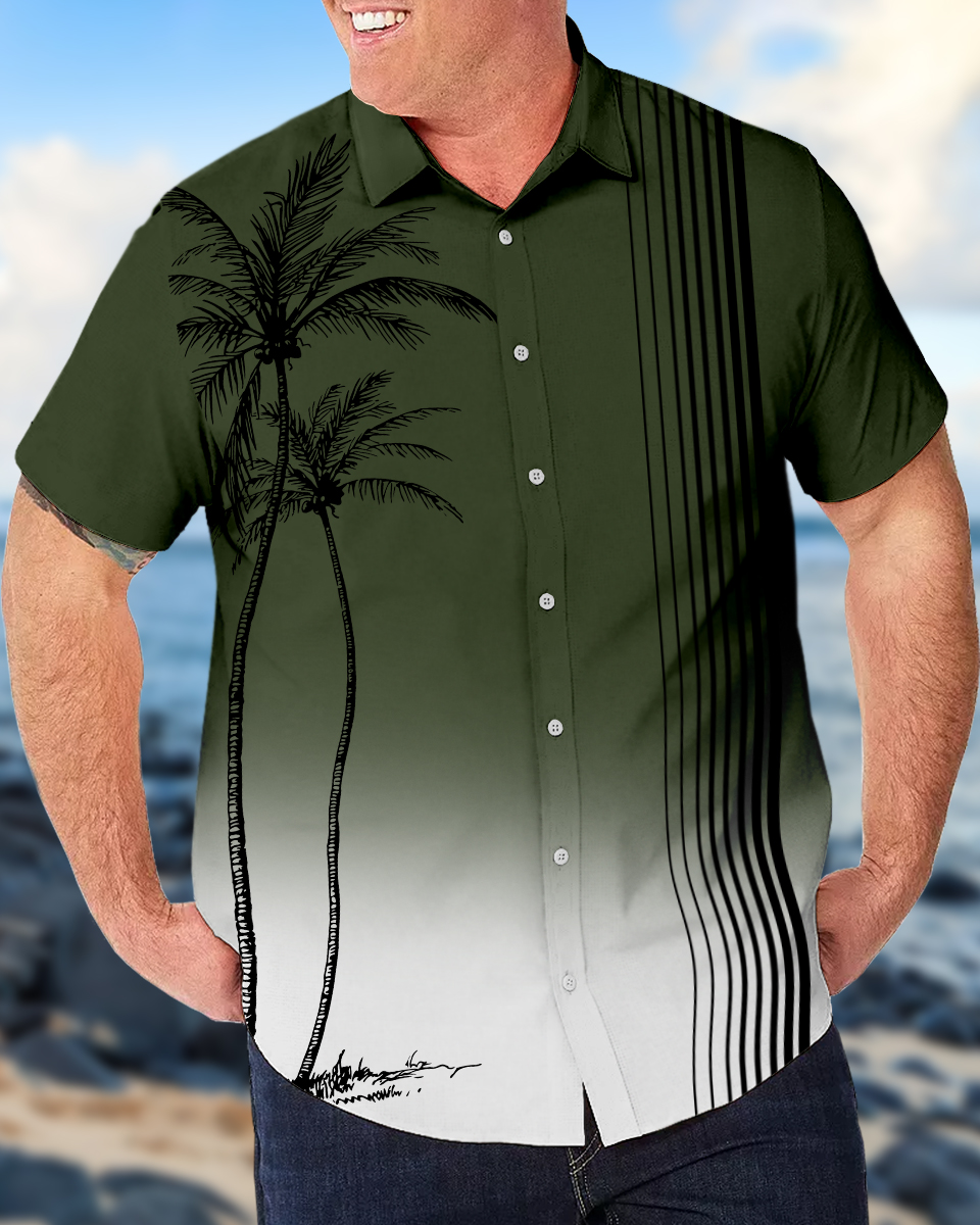 Men's Big Size Vacation Casual Hawaiian Short Sleeve Shirt 005