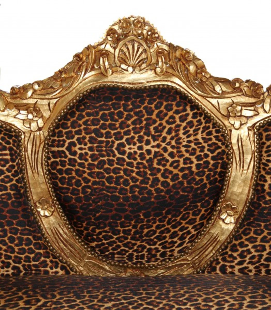 Casa Padrino Baroque 3 seater  King  Leopard / Gold - Antique Furniture