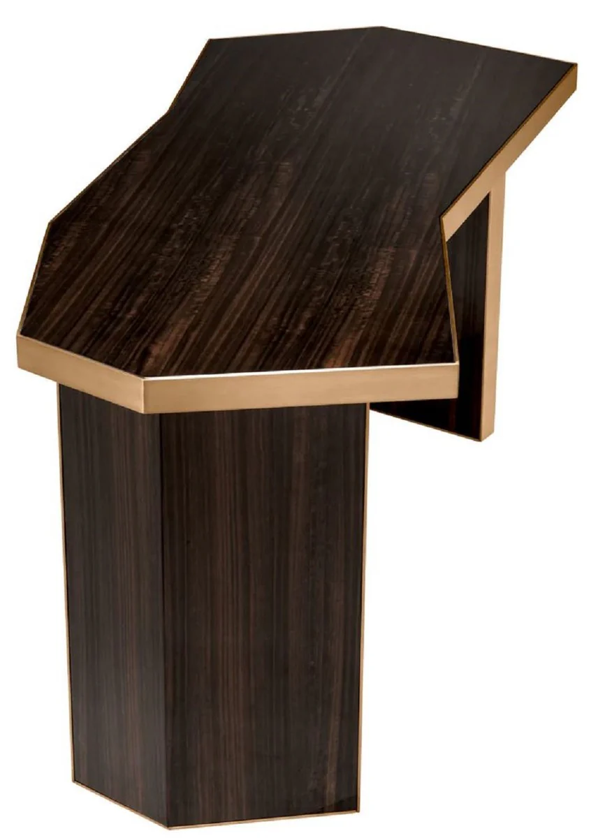 Casa Padrino escritorio de lujo marr¨®n / lat¨®n 106 x 68 x A. 75 cm - Mesa de oficina de madera maciza con caj¨®n - Muebles de oficina - Muebles de lujo - Calidad de lujo