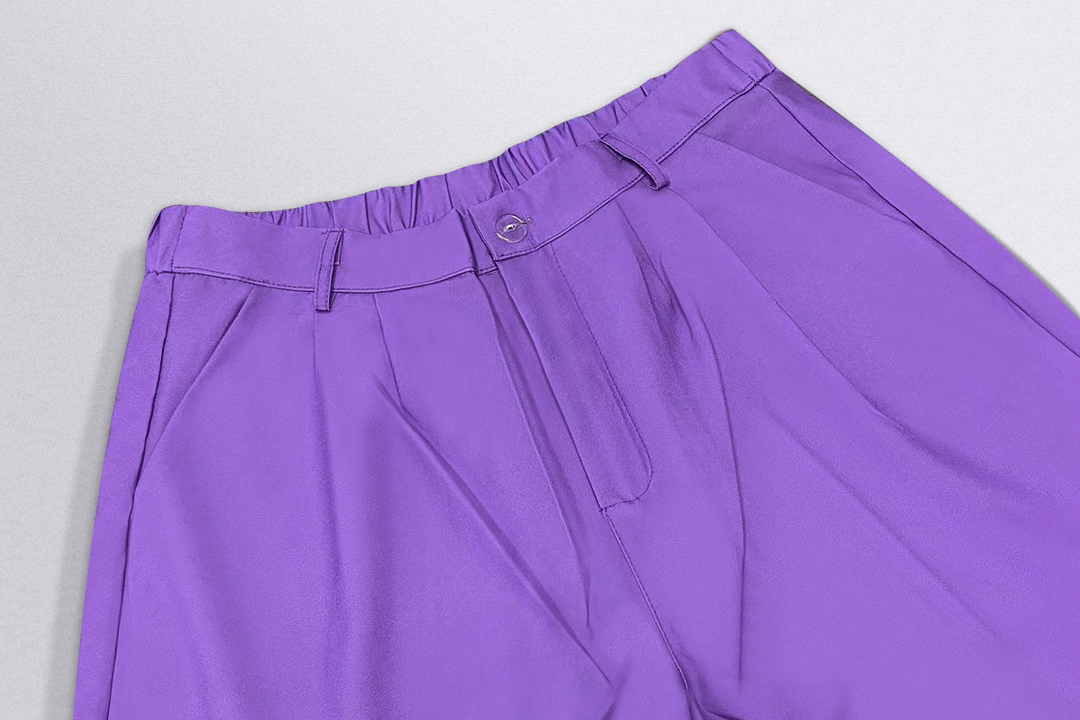 Purple Panel Print Short Sleeve Walking Suit