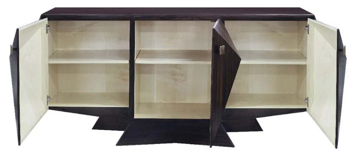 Casa Padrino aparador Art Dec¨® de lujo marr¨®n oscuro 207 x 63 x A. 90 cm - Noble mueble de sal¨®n con 3 puertas - Muebles Art Deco