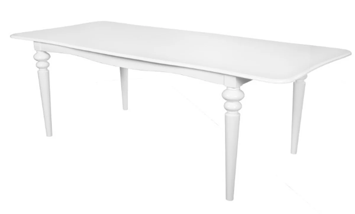 Casa Padrino Baroque dining table extendable white 180-230 cm - Table