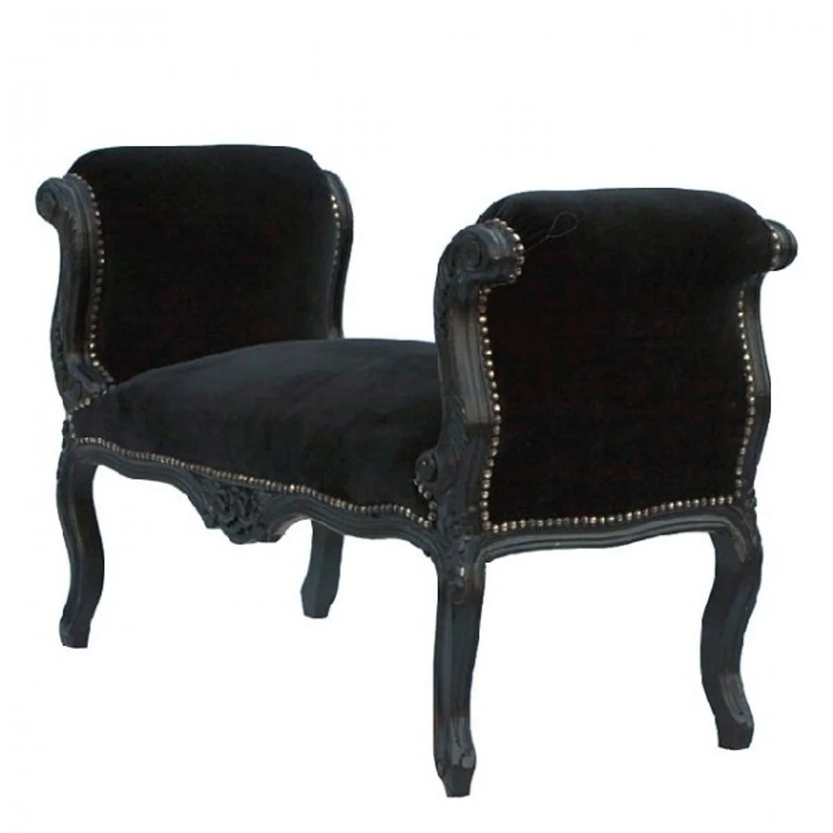 Barroco Taburete negro / negro - banco