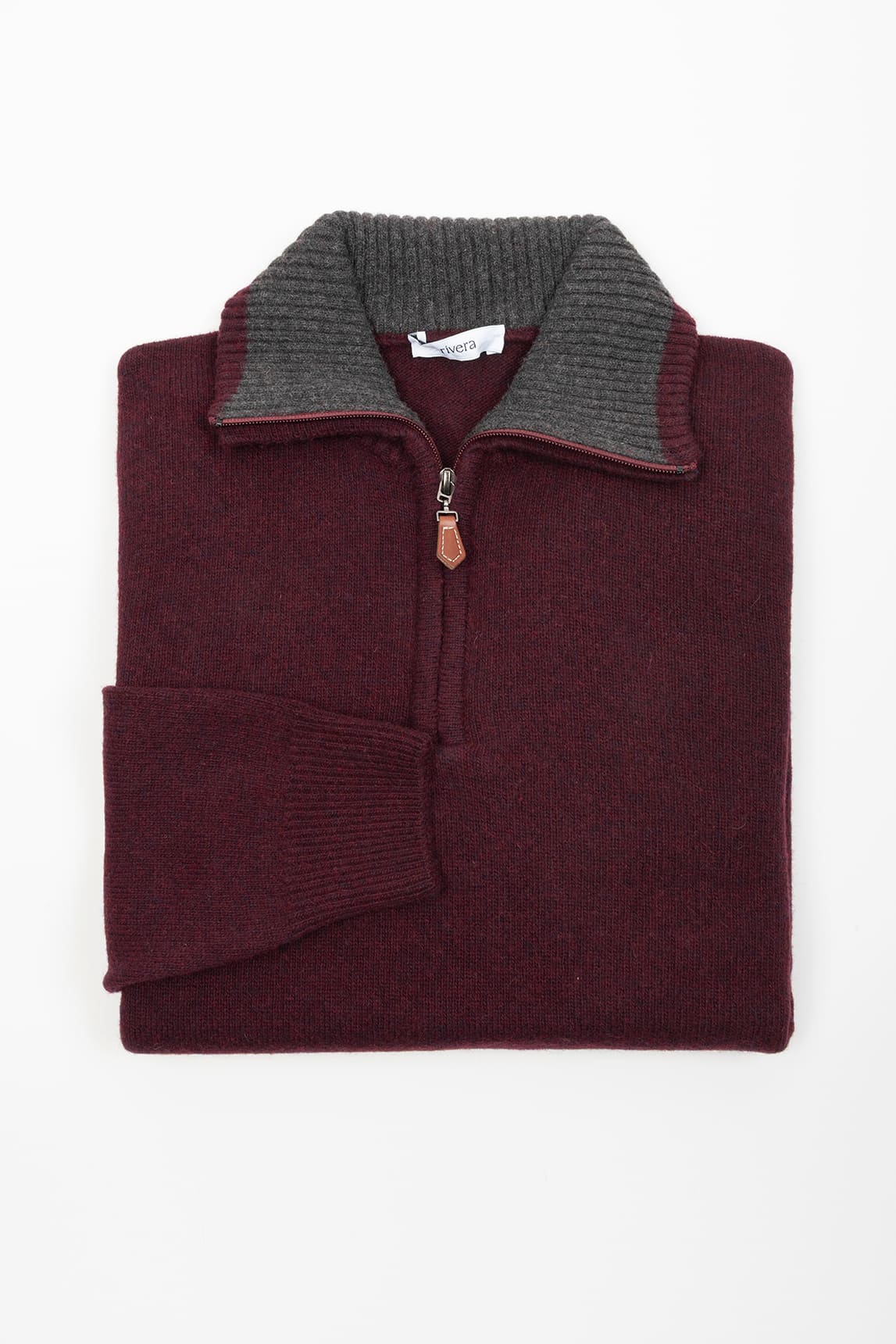 Rivera-spain Jersey Rivera Half Zip Burdeos