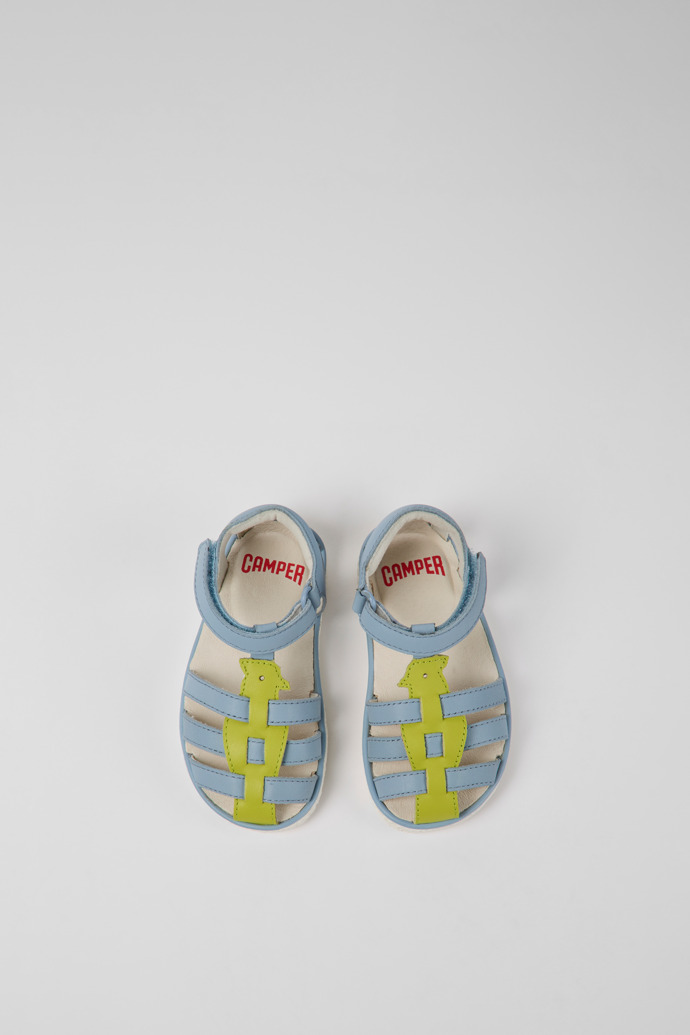 Miko Blue and green leather sandals for boys