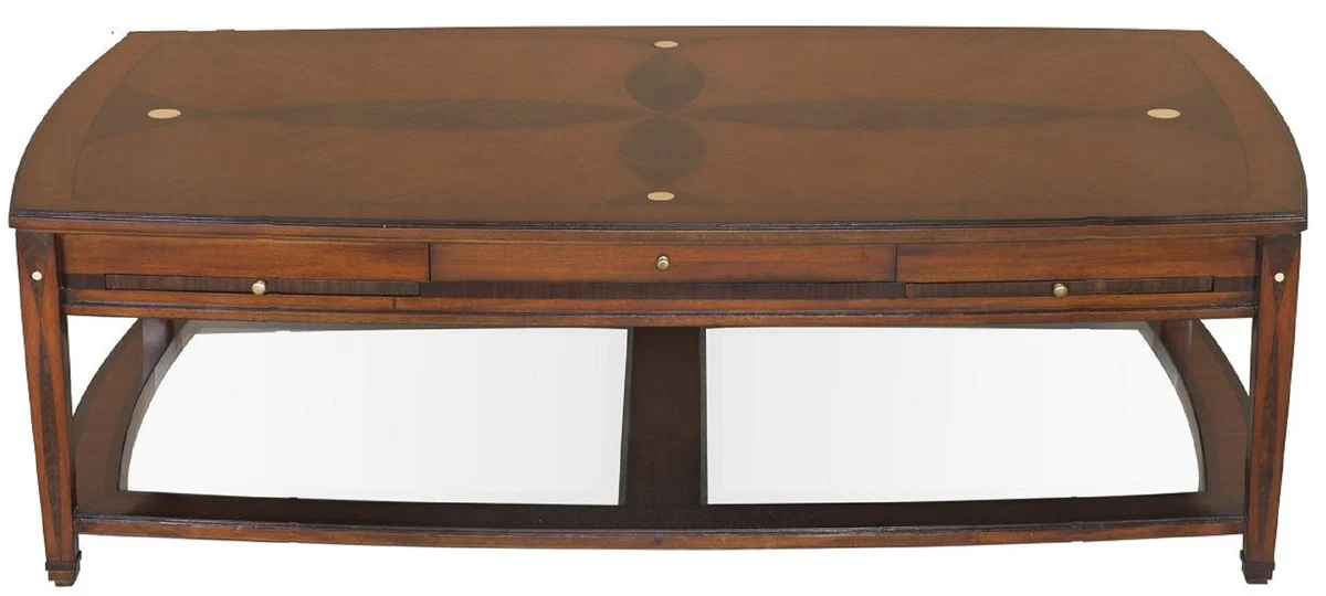 Casa Padrino mesa de centro Art Deco de lujo marr¨®n 150 x 84 x A. 45 cm - Mesa de sal¨®n rectangular de madera maciza - Muebles de sal¨®n - Muebles Art Deco de Lujo