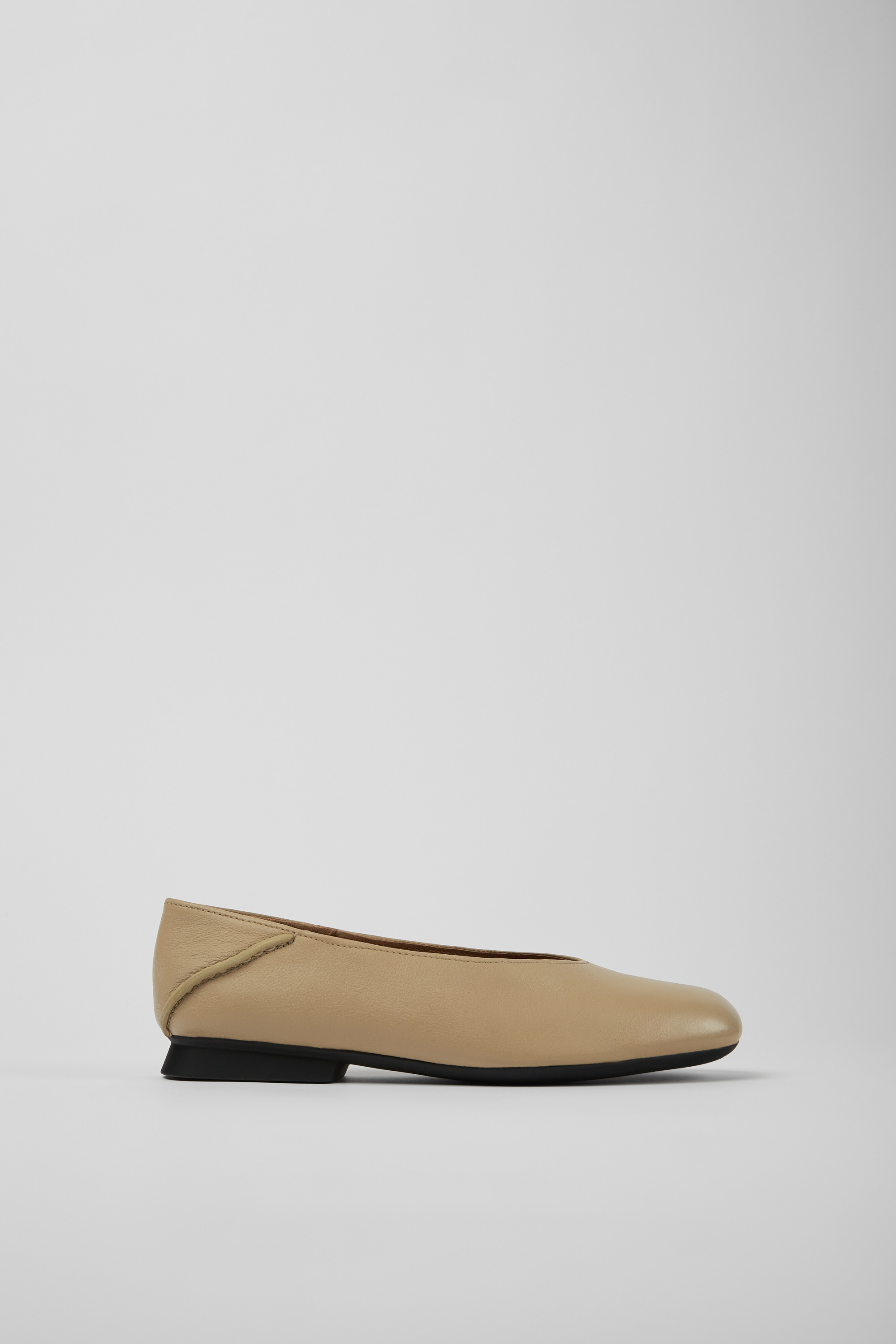 Casi Myra - Beige leather ballerinas for women