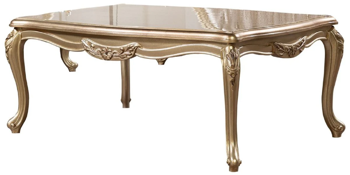 Casa Padrino mesa de centro barroco de lujo oro - Mesa de sal¨®n rectangular de estilo barroco - Muebles de sal¨®n de estilo barroco - Muebles barrocos - Muebles de lujo en estilo barroco